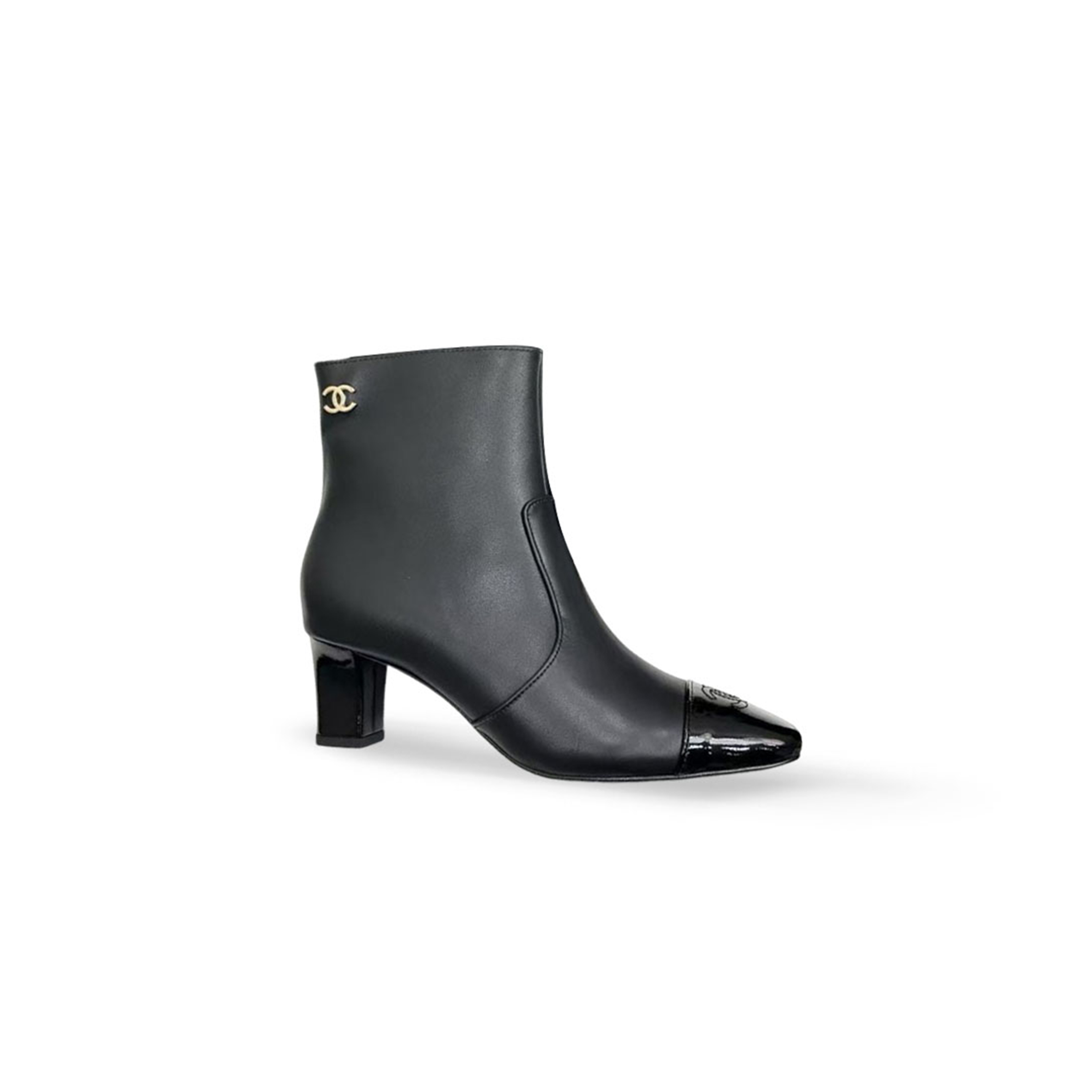 Ch**el stretch lambskin cap toe cc short boots g46686